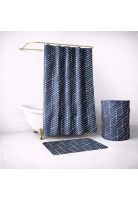 Set para baño Nautica Home Cortina+Alfombra+cesta diseño azul