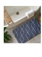 Alfombra de baño Nautica Home PVC antideslizante 39x69cm azul-blanco
