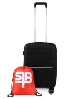 Maleta cabina Xpos negra + morral de regalo Swiss Bag