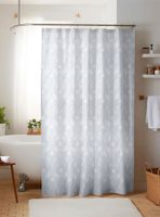 Cortina de baño Nautica Home 180x180cm diseño 3D hexágonos