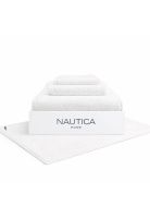Set 4 Toallas Nautica SIGNATURE Cara+mano+cuerpo+piso 100% algodón alta calidad blanco