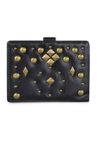 Billetera de mujer negra con tachas Kubayoff