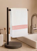 Toalla de cara MAV Nautica 100% algodón suave 30x50cm blanca-rojo