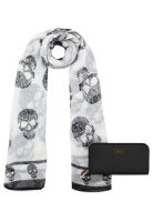 Pack Billetera Ava negra + Pañuelo Oni blanco Kenneth Cole