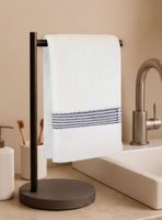 Toalla de cara MAV Nautica 100% algodón suave 30x50cm blanca-azul marino