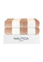 2 Toallas de Playa Nautica Home 100% algodón 163x81cm CABANA beige