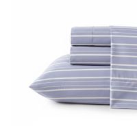 Juego de sábanas Nautica 4 piezas microfibra king lineas azules