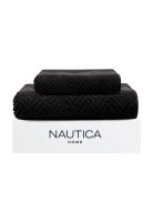 Set 2 Toallas Nautica VIS Cara+mano 100% algodón alta calidad negro