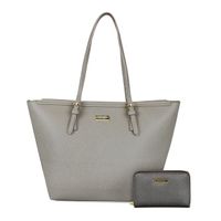 Pack Cartera Tempo Taupe + Billetera Trifold Gris