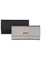 2 Billeteras de mujer Fidelia negra y gris Kenneth Cole