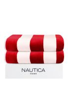 2 Toallas de Playa 100% algodón 163x81cm CABANA roja