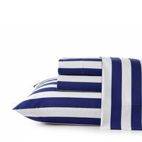 Juego de sábanas Nautica 4 piezas microfibra king diseño azul marino