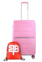 Maleta mediana Xpos rosada + morral de regalo Swiss Bag