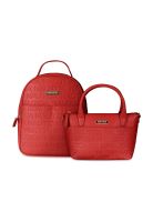 Pack Nautica Mochila Queen + Bolso tipo cartera Delray rojo