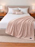 Manta de cama Nautica Home Jacquard Franela ultrasuave 127x178cm rosa