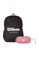 Pack Wilson mochila Atom negra + estuche Charlotte rosado