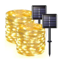 Guirnalda Solar Alambre Hada Maxwell Led Navidad Set 2 x20m