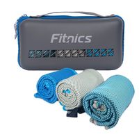 Toalla Microfibra Set de 3 Fitnics 100x30 Ejercicio +Estuche