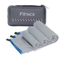 Toalla Microfibra Set 3 Fitnics Secado Rapido +Estuche Viaje