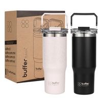 Vaso Termico Set x2 Mug Botella Agua Buffer Acero Inoxidable