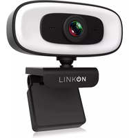 Webcam Camara Web 2K Aro de Luz Microfono Tripode CubreLente