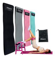 Bandas Resistencia Elasticas Tela Fitnics Ejercicio Set x 4