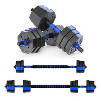 Mancuernas Ajustables Set de 20 Kg Total Fitnics 2en1 +Barra