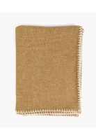 Manta Boho Algodón Costuras Camel