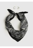 Set Pañuelo Y Aros Pañuelo Plisado Argollas Doble Craft Plateado