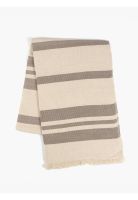 Manta Algodón Textura Flecos Beige