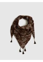 Pañuelo Triángulo Pompones Boho