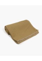 Manta de Algodón Borde Costuras Café