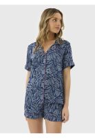 Pijama Camisero Hojas Satinado