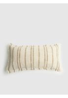 Cojín Funda Lavable Fringes Líneas Street 30 x 60 cm Blanco