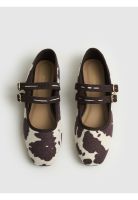 Zapato Ballerina Vaca Doble Hebilla
