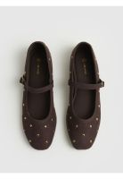 Zapato Ballerina Suede Café Tachas