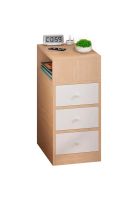 Velador angosto 3 cajones bicolor Chic Home