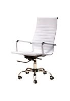 Silla Oficina Ejecutiva aluminio con apoya brazos Blanca Chic Home