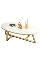 Mesa de centro ovalada diseño marmol 120*60*45cm Chic Home