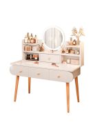 Tocador c/espejo y luz 4 cajones 100cm Chic Home