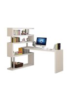 Escritorio esquinero 120x80x125cm con estantes Chic Home