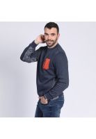 Polerón Cuello Redondo Con Aplicación Azul marino