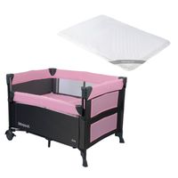 Cuna Playard Colecho Ara Pink + Colchón de Viaje Plegable