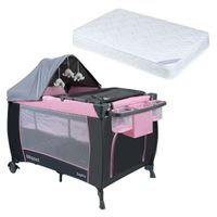 Cuna Playard Sagitta Pink + Colchón de Espuma