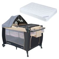 Cuna Playard Sagitta Beige + Colchón de Espuma