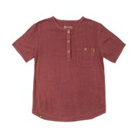 Camisa Lino Zelki Kids Bordeaux Gnomo