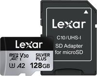 Tarjeta Lexar 128GB MicroSD SILVER PLUS C-10 UHS-I