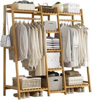 Perchero Organizador Grande De Madera Colgador Ropa Bambú