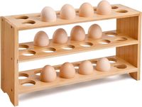 Organizador De Huevos De Bambú 36und Huevera Portahuevos Madera