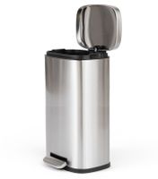 Cubo De Basura De Acero Inoxidable 20 Litros Basurero Hogar Plateado